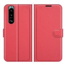 Sony Xperia 5 III Fodral Litchi Läder Röd