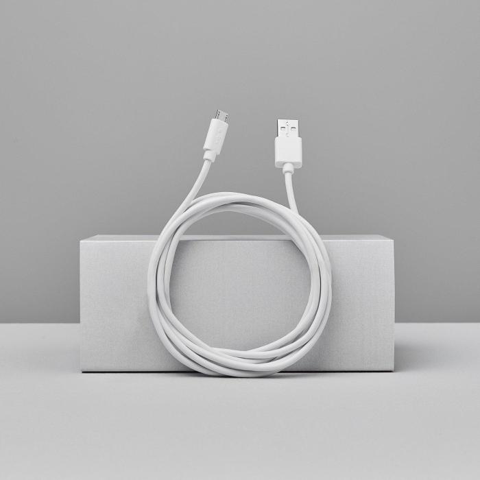 Bild 3, Smartline 2m Micro USB Laddningskabel Vit
