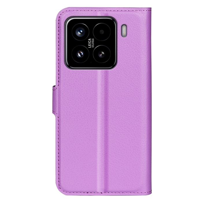 Bild 6, Xiaomi 15 Fodral Litchi Läder Lila