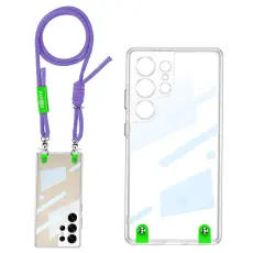 GKK Samsung Galaxy S25 Ultra Skal Med Mobilsn&ouml;re Lila