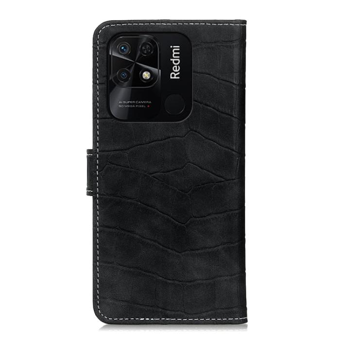 Bild 3, Xiaomi Redmi 10C Fodral Krokodil Textur Svart