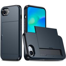 iPhone 17e / 16e Skal Hybrid Med Kortfack Bl&aring;