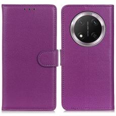 Honor Magic7 Lite Fodral Litchi L&auml;der Lila