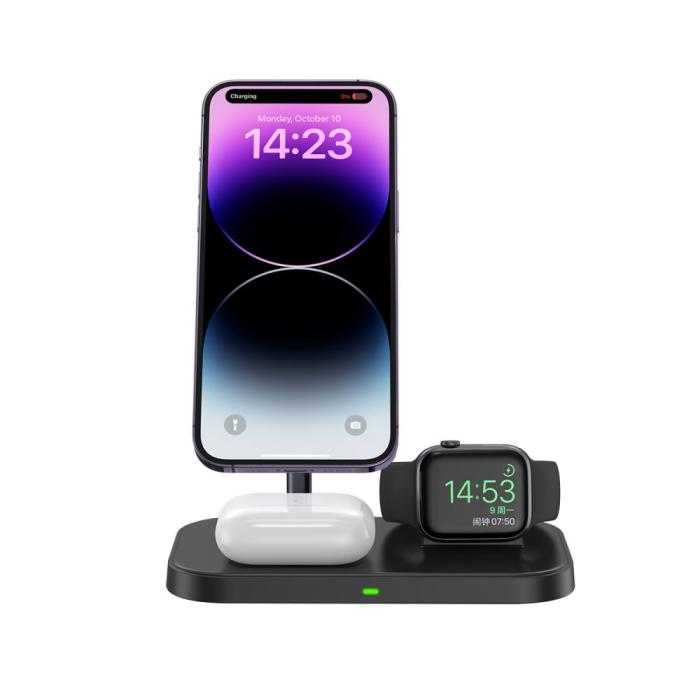 Bild 4, Tech-Protect 15W 3in1 MagSafe Magnetisk Trådlös Laddare Svart