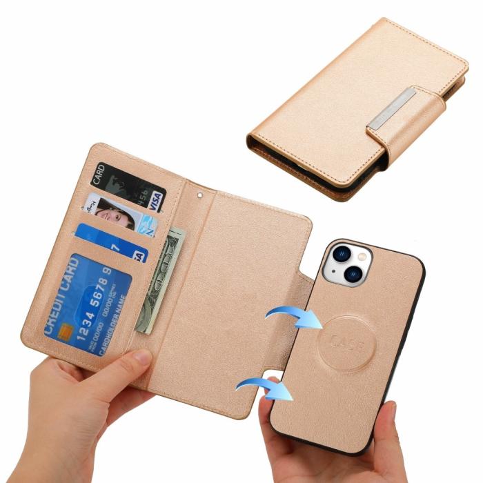 Bild 4, iPhone 15 Plus 2in1 Magnet Fodral Guld