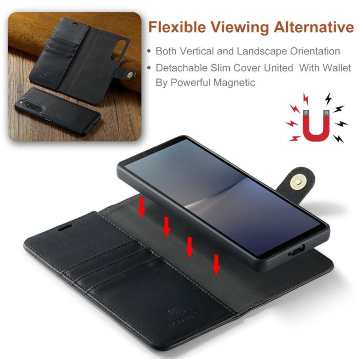 Bild 5, DG.MING Sony Xperia 10 V 2in1 Magnet Fodral / Skal Svart