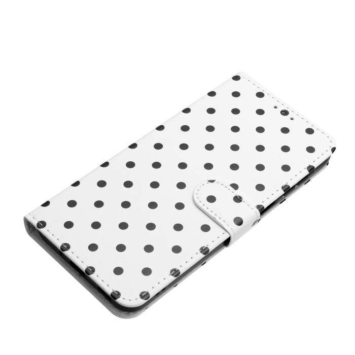 Bild 6, Samsung Galaxy S26 Plus Fodral Polka Dot Läder Vit/Svart