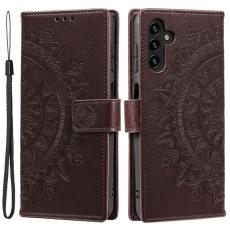 Samsung Galaxy S24 Fodral Mandala Läder Brun