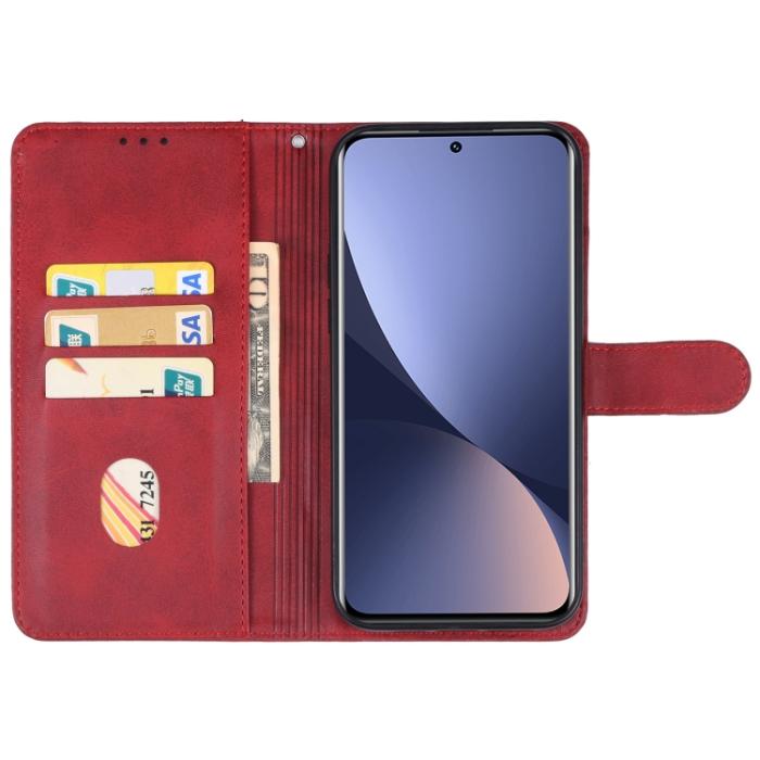 Bild 3, Xiaomi 13 5G Fodral Solid Läder Röd