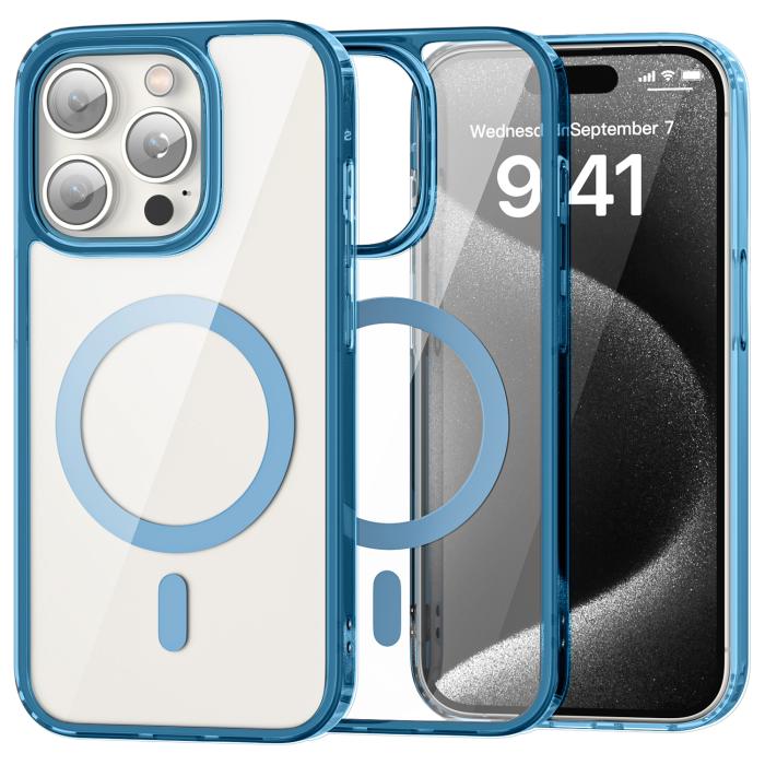 Bild 1, ColorPop iPhone 15 Pro Max Skal CH MagSafe Transparent/Mörk Blå