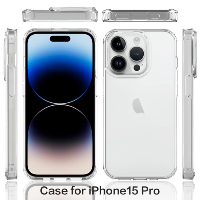 Bild 2, iPhone 15 Pro Skal Akryl/TPU Shockproof Svart