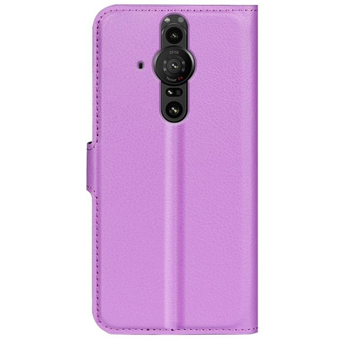 Bild 3, Sony Xperia Pro-I Fodral Litchi Textur Lila