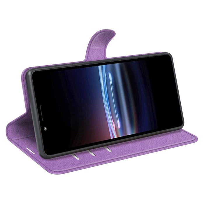 Bild 5, Sony Xperia Pro-I Fodral Litchi Textur Lila
