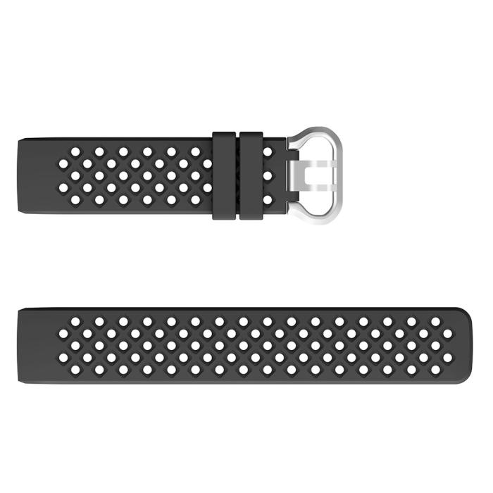 Bild 3, Silikon Armband Ihåligt Fitbit Charge 3 / 4 Svart