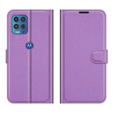Motorola Moto G100 - Litchi Läder Fodral - Lila
