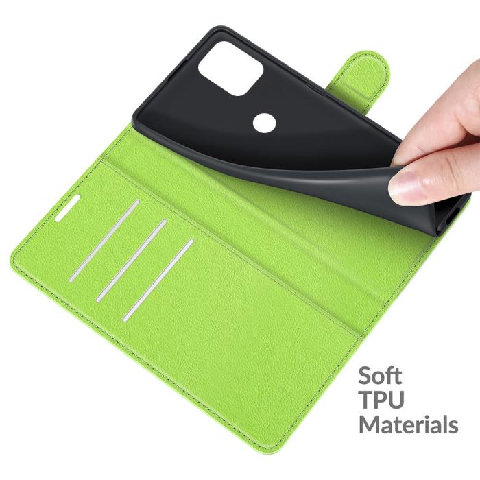 Bild 4, Motorola Moto G100 - Litchi Läder Fodral - Grön