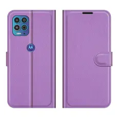 Motorola Moto G100 - Litchi L&auml;der Fodral - Lila