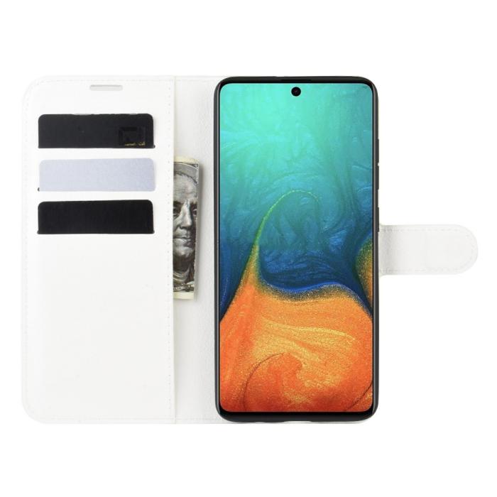 Bild 4, Samsung Galaxy A71 - Litchi Plånboksfodral - Vit
