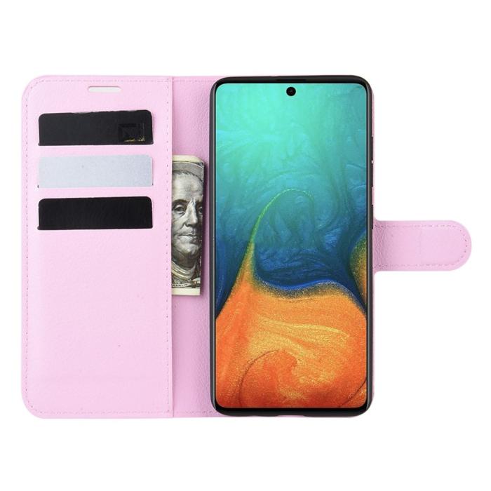 Bild 4, Samsung Galaxy A71 - Litchi Plånboksfodral - Ljus Rosa