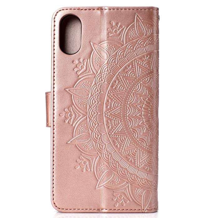 Bild 3, iPhone XR - Mandala Plånboksfodral - Roséguld