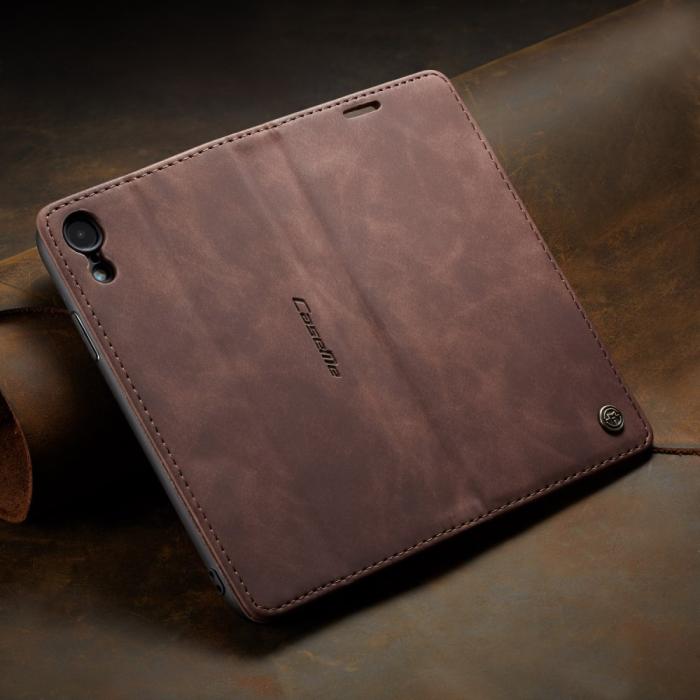 Bild 5, iPhone XR - CASEME Retro Plånboksfodral - Mörk Brun