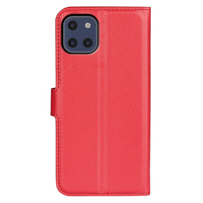 Bild 3, Samsung Galaxy A03 Fodral Litchi Läder Röd