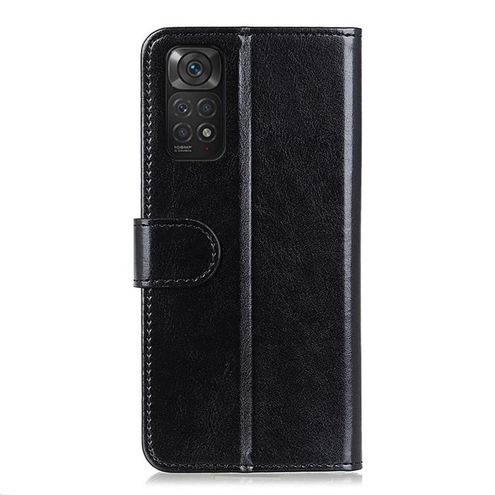 Bild 3, Xiaomi Redmi Note 11 4G Fodral Crazy Horse Läder Svart