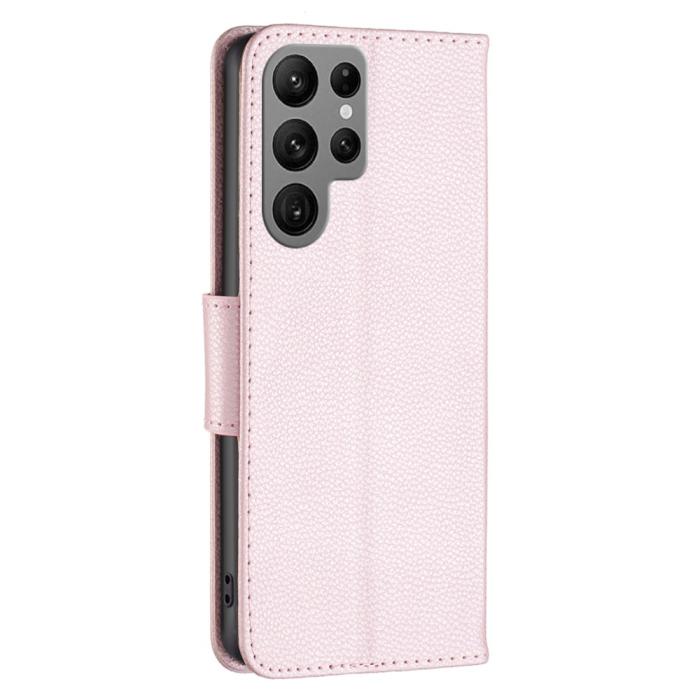 Bild 5, Samsung Galaxy S24 Ultra Fodral Litchi Shark Roséguld