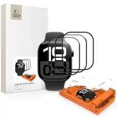 Tech-Protect Apple Watch 11/10 42 mm 3-PACK Sk&auml;rmskydd EasySet Flex+