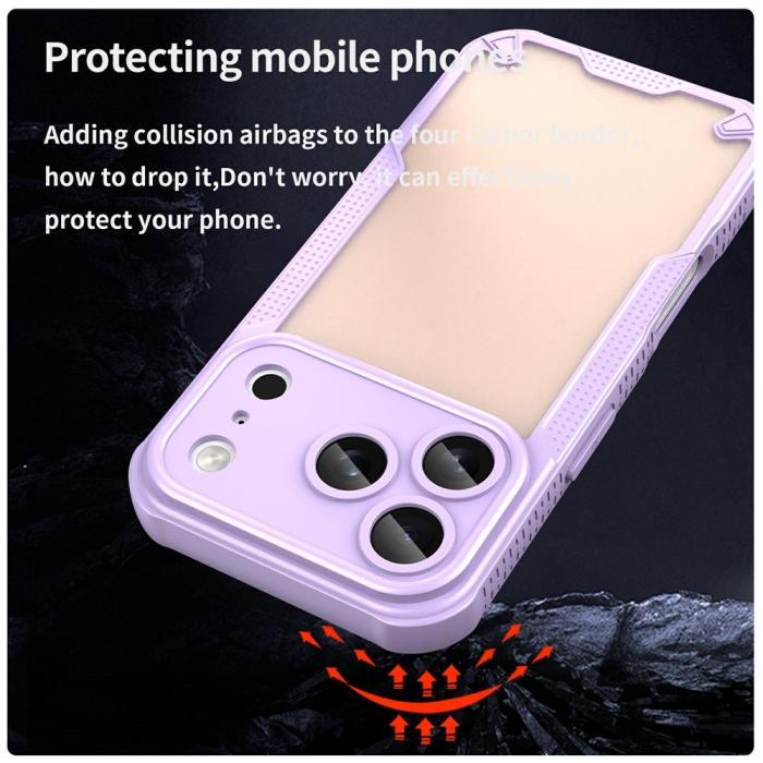 Bild 3, iPhone 18 Pro / 17 Pro Skal Hybrid Frostat Transparent Lila