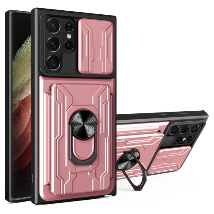 Bild 1, Samsung Galaxy S22 Ultra Skal Hybrid Armor Ring Roséguld
