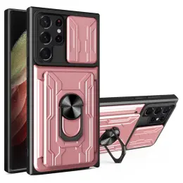 Samsung Galaxy S22 Ultra Skal Hybrid Armor Ring Roséguld