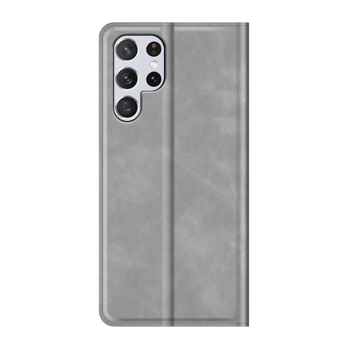 Bild 3, Samsung Galaxy S22 Ultra Fodral Flip Läder Grå