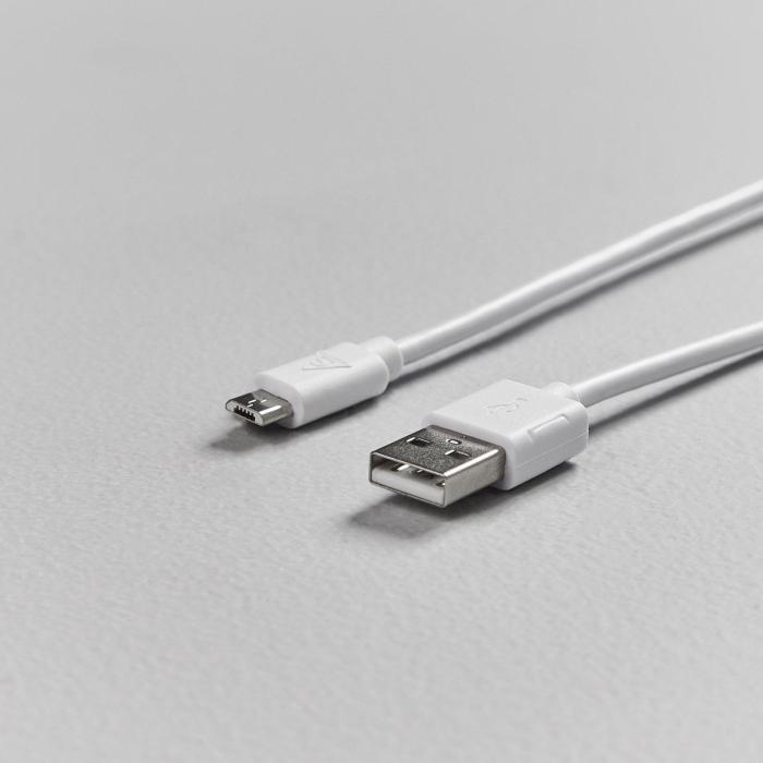 Bild 5, Smartline 2m Micro USB Laddningskabel Vit