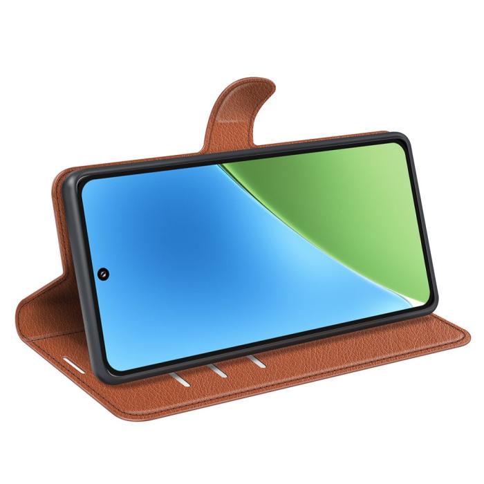 Bild 3, Xiaomi 15 Fodral Litchi Läder Brun
