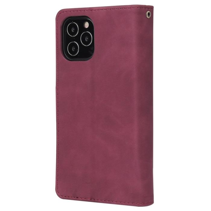Bild 6, iPhone 15 Fodral 6-Kort Multifunktionell Vinröd