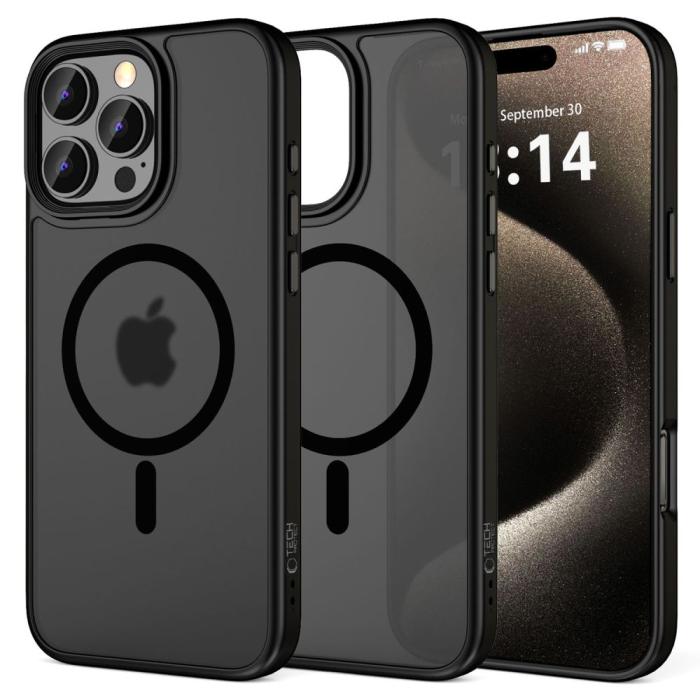 Bild 1, Tech-Protect iPhone 16 Pro Skal MagSafe MagMat Matt Svart