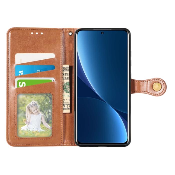 Bild 3, Xiaomi 12 Pro Fodral Solid Läder Brun