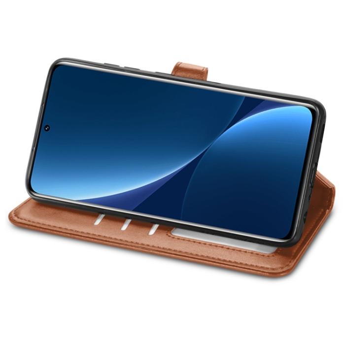 Bild 4, Xiaomi 12 Pro Fodral Solid Läder Brun