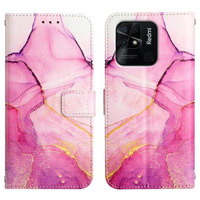 Bild 2, Xiaomi Redmi 10C Fodral Marmor Rosa/Guld