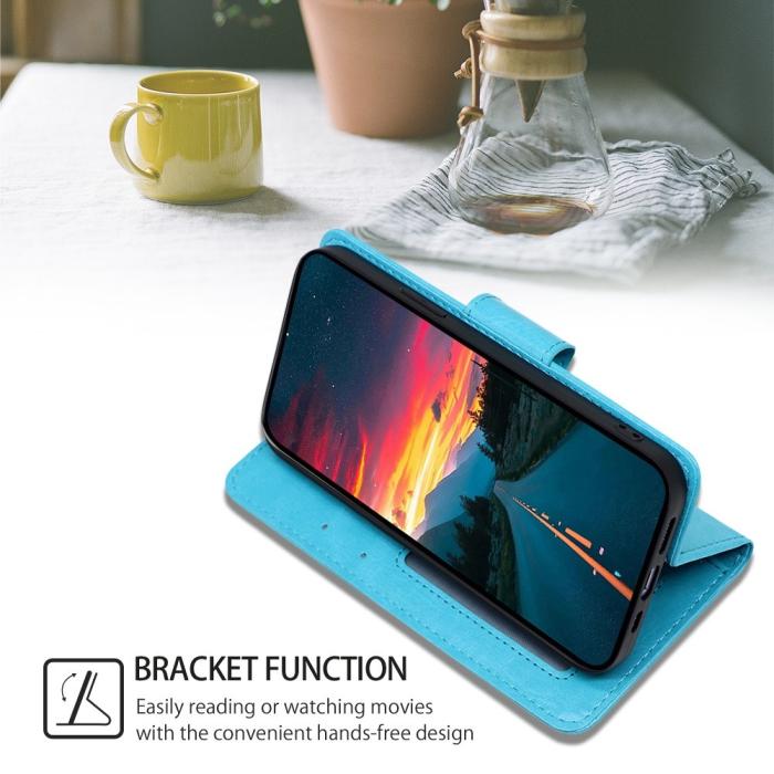 Bild 3, Samsung Galaxy S23 Plus Fodral Läder Ljus Blå