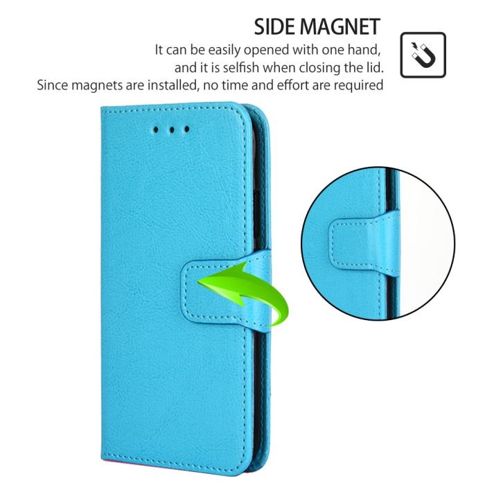 Bild 4, Samsung Galaxy S23 Plus Fodral Läder Ljus Blå