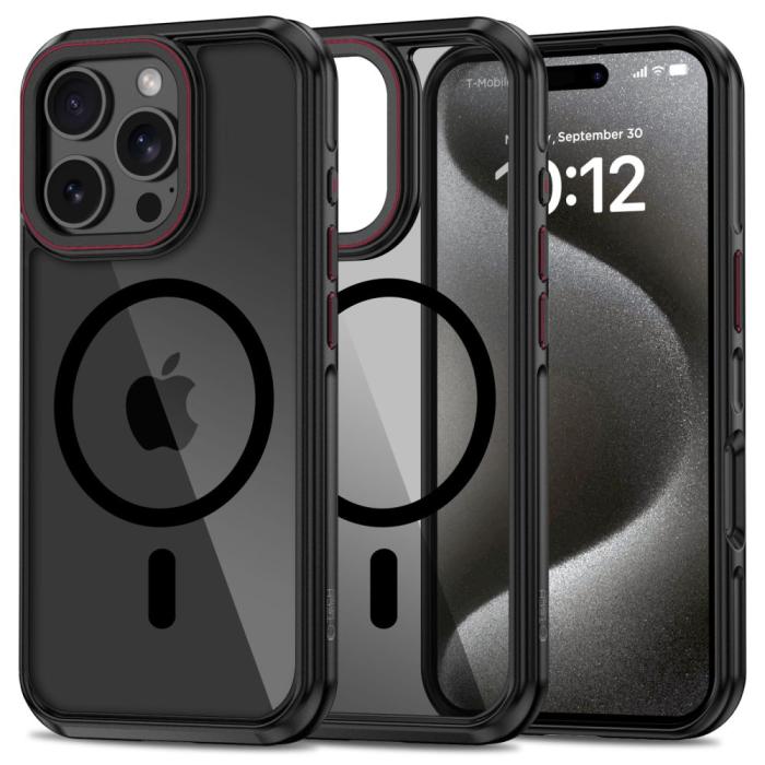 Bild 1, Tech-Protect iPhone 16 Pro Max Skal MagSafe MagHybrid Svart/Röd