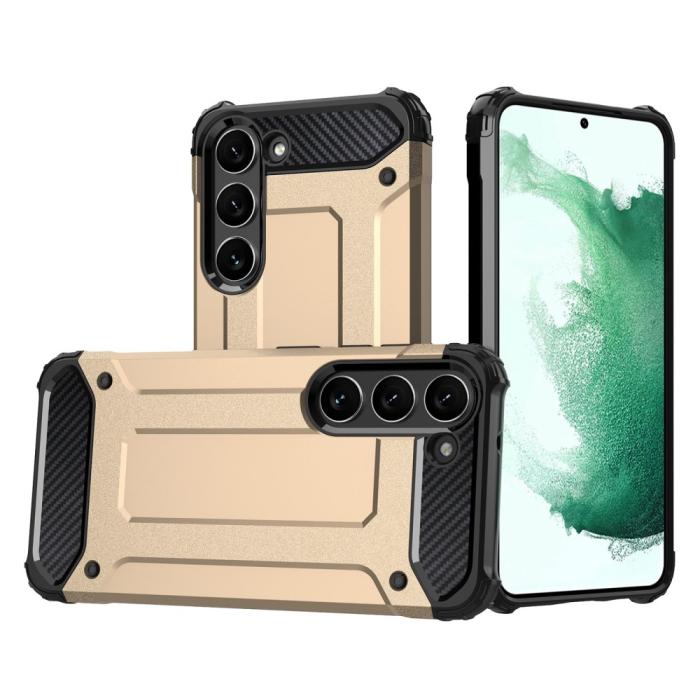 Bild 1, Samsung Galaxy S23 Skal Shockproof Armor Hybrid Guld