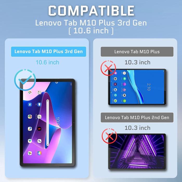 Bild 2, Lenovo Tab M10 Plus Gen 3 2-PACK Skärmskydd Härdat Glas