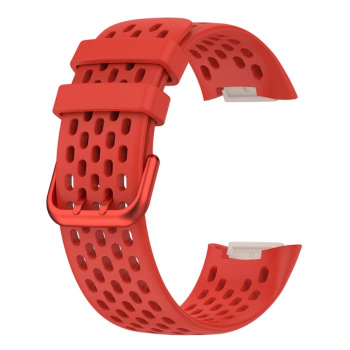 Bild 1, Fitbit Charge 6 / 5 Armband Silikon Ihåligt Röd