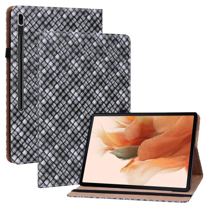 Bild 1, Samsung Galaxy Tab S7 Plus / Tab S8 Plus Fodral Vävd Textur Svart