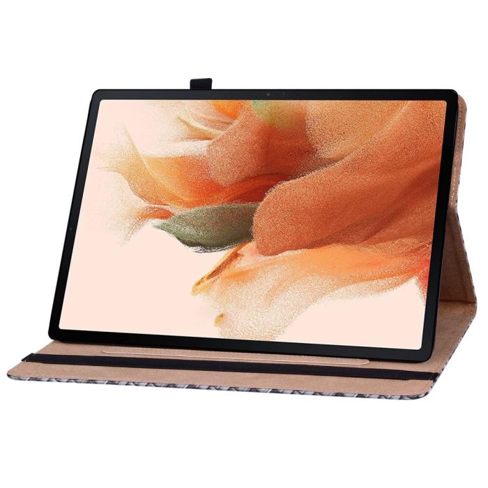 Bild 4, Samsung Galaxy Tab S7 Plus / Tab S8 Plus Fodral Vävd Textur Svart