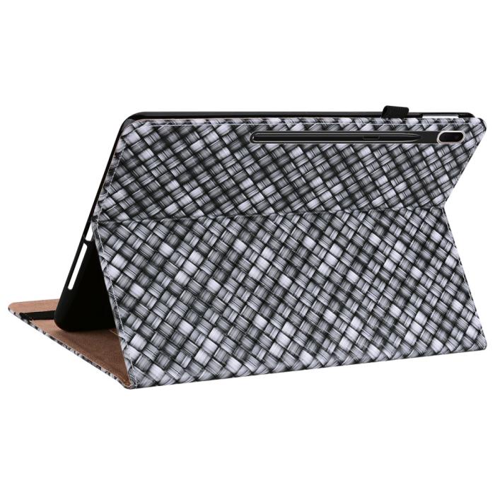 Bild 5, Samsung Galaxy Tab S7 Plus / Tab S8 Plus Fodral Vävd Textur Svart