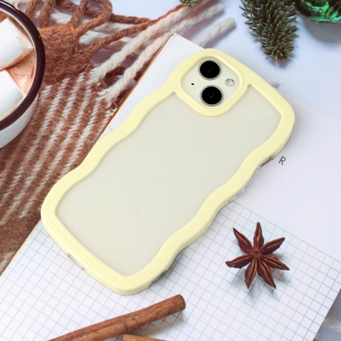 Bild 3, iPhone 14 Skal Wavy Hybrid Transparent/Gul